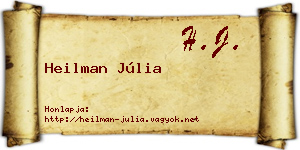 Heilman Júlia névjegykártya